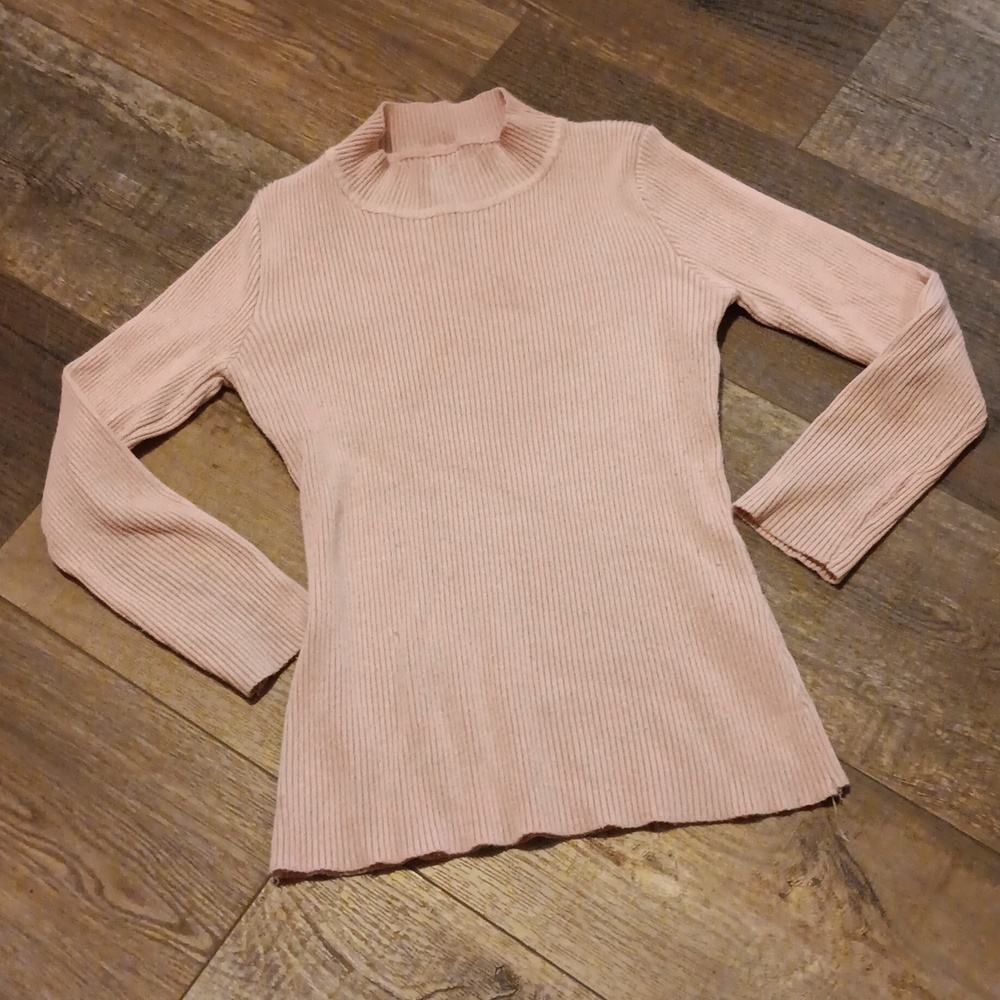 High neck ribbed top‎